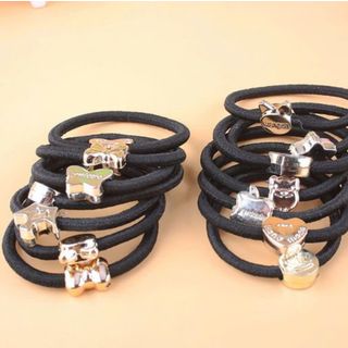 Cột tóc cho nữ màu đen có mặt kim loại