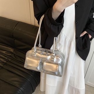Túi xách nữ, túi đeo chéo da nhăn bóng quai hộp ngoài kích thước lớn K520