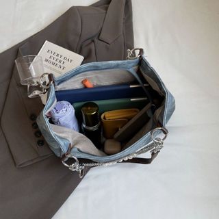 Túi xách nữ, túi đeo chéo đeo vai công sở vải bò tặng kèm móc treo mây đựng vừa a4 K614