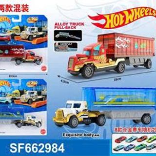 VĨ XE SẮT CONTAINER HOTWHELL KÈM 1 XE NHỎ