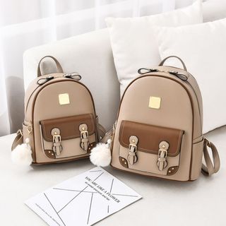 Ba lô đi học, balo đi chơi siêu lớn da 2ly có ngăn ngoài không kèm quả bông K234