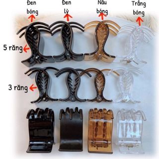 Kẹp tóc càng cua 3 răng loại đẹp nhựa dẻo ABS+ set 6 chiếc