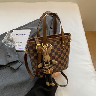 Tui xách nữ, túi đeo chéo công sở họa tiết kẻ ô tặng kèm thỏ bông K524