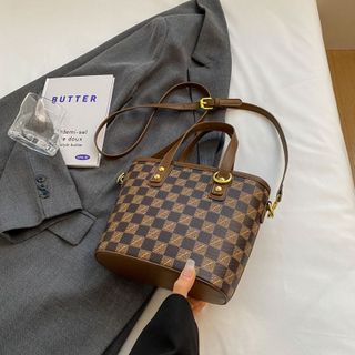 Tui xách nữ, túi đeo chéo công sở họa tiết kẻ ô tặng kèm thỏ bông K524