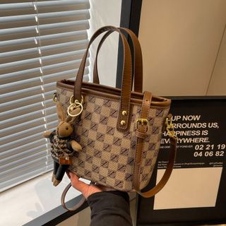 Tui xách nữ, túi đeo chéo công sở họa tiết kẻ ô tặng kèm thỏ bông K524