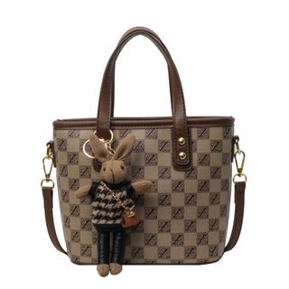 Tui xách nữ, túi đeo chéo công sở họa tiết kẻ ô tặng kèm thỏ bông K524