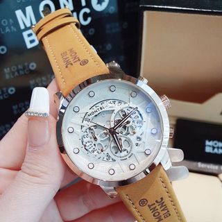 SĂN SALE LỚN ĐỒNG HỒ NAM TRUNG CẤP MONBLAN DÂY DA MẶT CHONOGRAP CHẤM TRẮNG