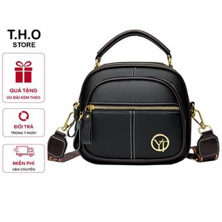 Túi xách nữ, túi đeo chéo thời trang da gạo nhiều ngăn có quai xách K344