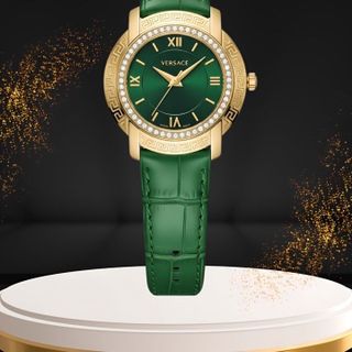 ĐỒNG HỒ NỮ CAO CẤP VERSA DÂY DA XANH LÁ NIỀNG THÉP