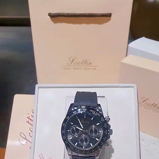 ĐỒNG HỒ NAM CHÍNH HÃNG SCOTTYE CHRONOGRAPH DÂY SILICON ĐEN FULLBOX GIÁ MỚI
