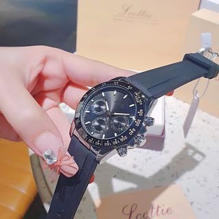 ĐỒNG HỒ NAM CHÍNH HÃNG SCOTTYE CHRONOGRAPH DÂY SILICON ĐEN FULLBOX GIÁ MỚI