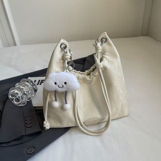 Túi xách nữ, túi đeo chéo da nhung dây tròn miệng may rúm tặng kèm móc treo K598