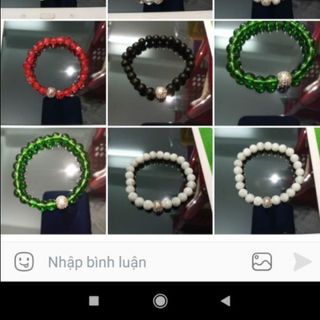 Chuỗi đeo tay vòng đeo tay phong thủy mix mặt màu trắng bạc nha