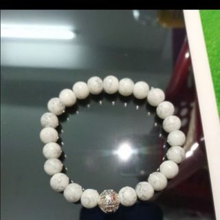 Chuỗi đeo tay vòng đeo tay phong thủy mix mặt màu trắng bạc nha