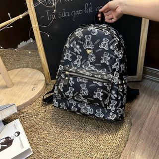 Ba lô đi học, balo đi chơi in hoạ tiết gấu size 40 đựng vừa lap 14" sách vở a4 các loại K394