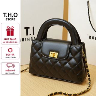 Túi xách nữ, túi đeo chéo, đeo vai trần trám khoá vặn da nhăn bóng K386