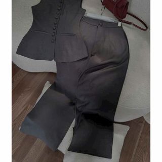 Set áo gile - quần suông chất cotton lạnh thời trang thiết kế nữ trẻ trung sang trọng -B11