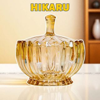 Hũ Mứt Thủy Tinh Vàng TB031 ( THÙNG 48C)