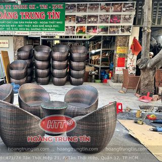 bộ bàn ghế cafe nhựa giả mây cao cấp giá rẻ