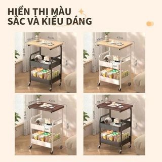 KỆ ĐẨY 3 TẦNG MẶT GỖ ĐA NĂNG