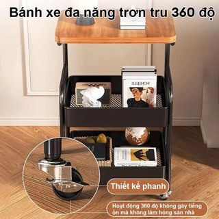 KỆ ĐẨY 3 TẦNG MẶT GỖ ĐA NĂNG