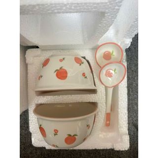 Set 2 Bát Sứ Đào Kèm Thìa ( THÙNG 48B )