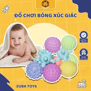 Bóng Xúc Giác Cho Bé Zuba Toys - Bộ 6 Bóng Silicon Cao Cấp Giúp Phát Triển Đa Giác Quan, Kích Thích Trí Não