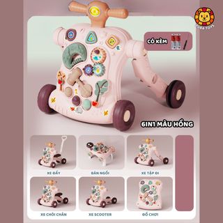 Xe Tập Đi Cho Bé 6in1 Zuba Toys, Đa Chức Năng Tập Chòi Chân, Có Khóa Bánh An Toàn Cho Bé