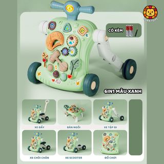 Xe Tập Đi Cho Bé 6in1 Zuba Toys, Đa Chức Năng Tập Chòi Chân, Có Khóa Bánh An Toàn Cho Bé