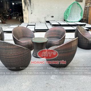 bộ bàn ghế cafe nhựa giả mây cao cấp giá rẻ