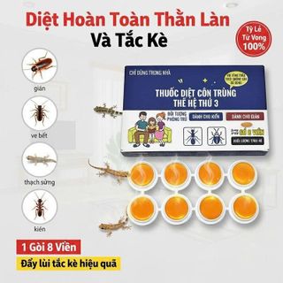 HỘP 8 VIÊN THUỐC ĐUỔI THẰN LẰN, KIẾN, CÔN TRÙNG