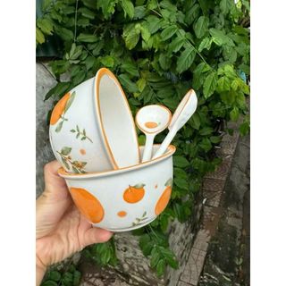 Set 2 Bát Kèm Thìa Cam ( THÙNG 48B)