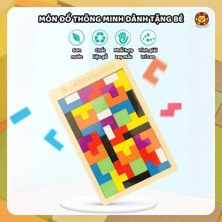 Bộ Đồ Chơi Xếp Hình Gỗ Tetris Zuba Toys Cho Bé - Xếp Hình Khối Bằng Gỗ Nhiều Màu Sắc Phát Triển Tư Duy & Trí Tuệ