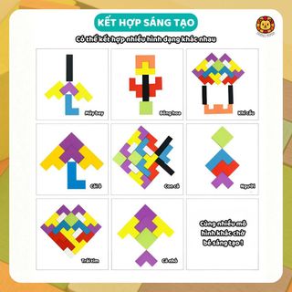 Bộ Đồ Chơi Xếp Hình Gỗ Tetris Zuba Toys Cho Bé - Xếp Hình Khối Bằng Gỗ Nhiều Màu Sắc Phát Triển Tư Duy & Trí Tuệ