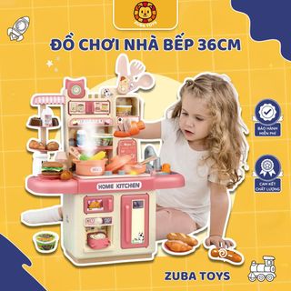 Bộ Đồ Chơi Nhà Bếp 36CM Zuba Toys - Mô Phỏng Nấu Ăn Chân Thật Kèm Hiệu Ứng Khói, Âm Thanh & Vòi Nước Chân Thật