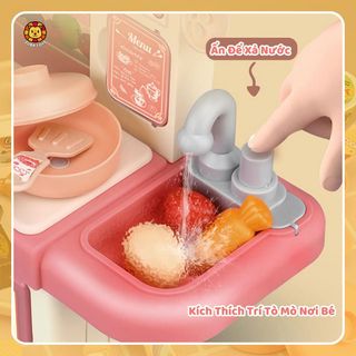 Bộ Đồ Chơi Nhà Bếp 36CM Zuba Toys - Mô Phỏng Nấu Ăn Chân Thật Kèm Hiệu Ứng Khói, Âm Thanh & Vòi Nước Chân Thật