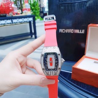 SĂN SALE LỚN ĐỒNG HỒ NỮ SIÊU CẤP RITRARD MILLER DÂY CAO SU MẶT CHỮ NHẬT VIỀN PHA LÊ