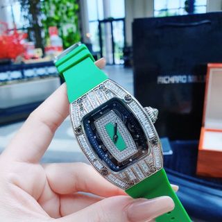 SĂN SALE LỚN ĐỒNG HỒ NỮ SIÊU CẤP RITRARD MILLER DÂY CAO SU MẶT CHỮ NHẬT VIỀN PHA LÊ