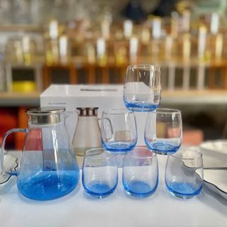 Bộ Bình 6 Cốc Thủy Tinh Xanh GPH32 ( THÙNG 6B )