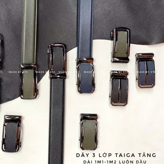 DÂY LƯNG DA BÒ 3 LỚP VÂN TAIGA - ĐẦU KHOÁ TĂNG CAO CẤP