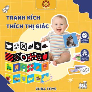Bộ Tranh Kích Thích Thị Giác Cho Bé 0-36 Tháng Zuba Toys – Thẻ Gấp Đen Trắng Màu Sắc Giúp Bé Phát Triển Trí Não