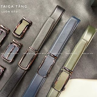 DÂY LƯNG DA BÒ 3 LỚP VÂN TAIGA - ĐẦU KHOÁ TĂNG CAO CẤP