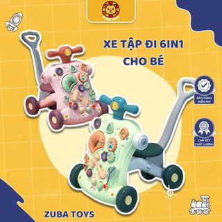 Xe Tập Đi Cho Bé 6in1 Zuba Toys, Đa Chức Năng Tập Chòi Chân, Có Khóa Bánh An Toàn Cho Bé