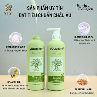 Cặp Gội Xả Biotin & Collagen Bản 2021 XANH LÁ KIỀM DẦU (VOUDIOTY - PASSIORI 500ml - 1000ml)