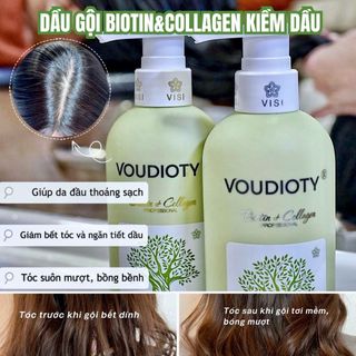 Cặp Gội Xả Biotin & Collagen Bản 2021 XANH LÁ KIỀM DẦU (VOUDIOTY - PASSIORI 500ml - 1000ml)