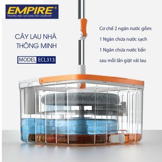 Bộ Lau Nhà Thông Minh Empire 313 Tự Vắt Tự Động Tách Nước Sạch Nước Bẩn, Xoay 360 Độ