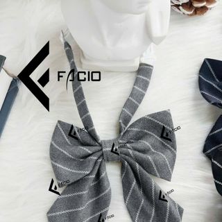 Nơ bướm nữ Facio sọc vải sẹc poly thắt sẵn X018