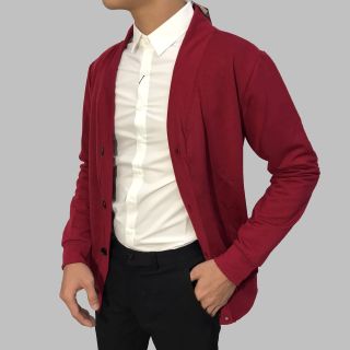 Áo khoác cardigan nam Facio thun da cá trơn K125
