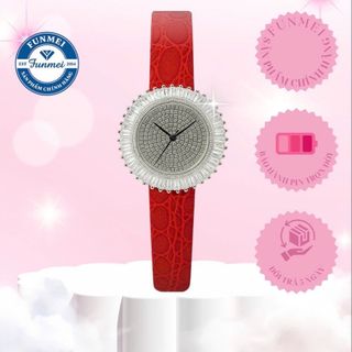ĐỒNG HỒ NỮ CHÍNH HÃNG FUNMEI F2077 MẶT TRẮNG ĐÁ CZ FULLBOX TEM KÈM DÂY CHUYỀN