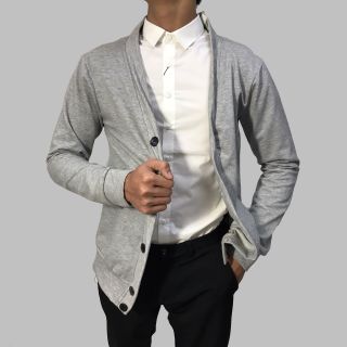 Áo khoác cardigan nam Facio thun da cá trơn K125